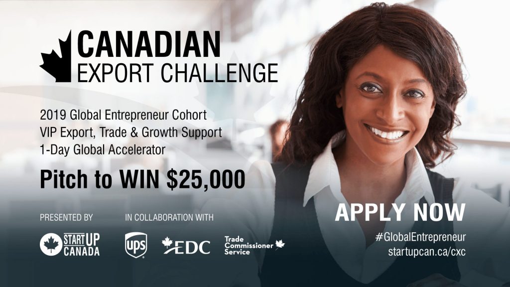 Canadian Export Challenge. A women in a business suit smiling.