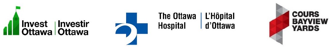 Invest Ottawa, The Ottawa Hospital and Bayview Yards Logos