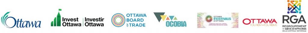 Partners logos: Ottawa, Invest Ottawa, Ottawa Board and Trade, OCOBIA, Ottawa Festivals, Ottawa Tourism and RGA