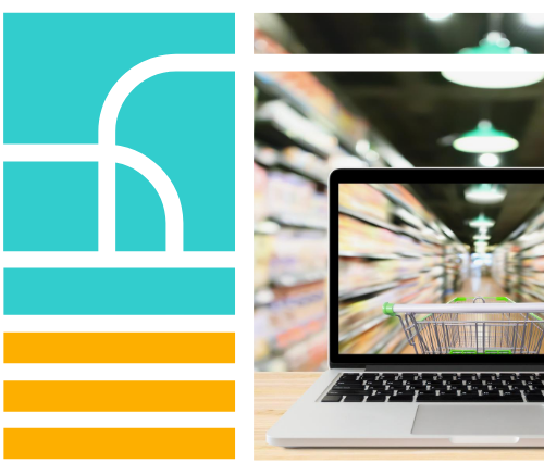 ShopHere Program post of computer screen and shopping cart